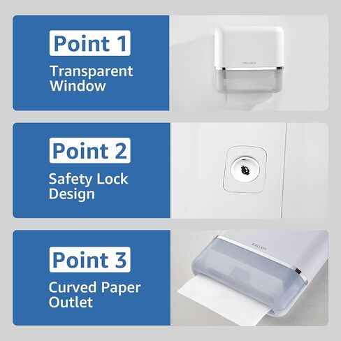 Commercial Paper Towel Holder Dispenser, 400+ Multifold/Trifold/C Fold Hand Towel Dispenser, Wall Mounted Paper Towel Dispenser for Bathroom Tissue Dispenser, Large Capacity in Kuwait