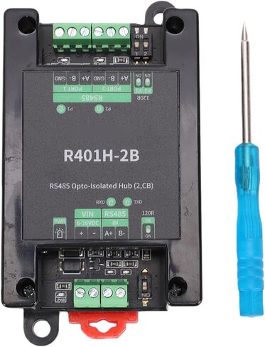 1 في 2 خارج 485 محور معزول Optocoupler، موزع منفذ تسلسلي RS485 صناعي مع طرف 3.5 مم، يدعم 32 عقدة، حامل السكك الحديدية in Kuwait