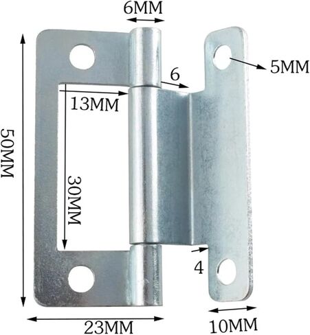 Metal Flush Hinge W/Screws Fixing Buckle 50 * 23 * 10mm Zinc Heavy Duty Furniture Door Cabinet Wood Drawer 2Pcs in Kuwait