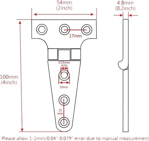 مفصلة T فضية شديدة التحمل 316 من الفولاذ المقاوم للصدأ من الدرجة البحرية، 10 قطع in Kuwait