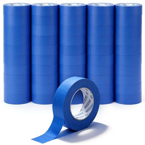 Nyuemystory 54 Rolls Bulk Blue Painters Tape 1 Inch, Blue Masking Painter’s 0.95 in x 55 Yards Each, Crepe Paper Medium Adhesion for Wall Painting, DIY Crafts, Home Projects, Short Term Use in Kuwait