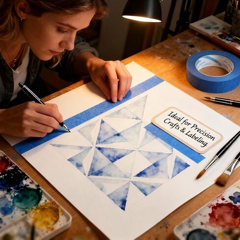 Nyuemystory 54 Rolls Bulk Blue Painters Tape 1 Inch, Blue Masking Painter’s 0.95 in x 55 Yards Each, Crepe Paper Medium Adhesion for Wall Painting, DIY Crafts, Home Projects, Short Term Use in Kuwait