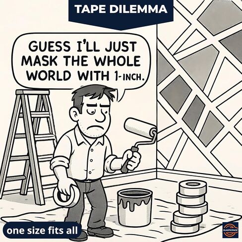 ثنائي حجم شريط الرسامين الأزرق - 2 بوصة عرض + 1 بوصة عرض، حزمة 6 لفات، 55 ياردة لكل قطعة، شريط قناع إزالة نظيف متعدد الأسطح، كريب مقاوم للأشعة فوق البنفسجية، لطلاء الجدران، والديكور والأثاث in Kuwait