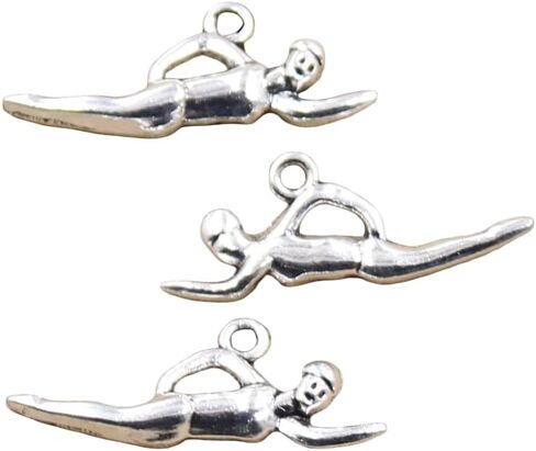 20 Pcs Swimmer Charms, Antique Silver Finish Athlete Pendants For Sports Jewelry in Saudi Arabia