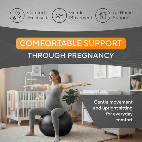 كرة تمرين مانترا سبورتس - كرة اليوجا للبيلاتس واللياقة البدنية - الولادة للحمل، والثبات، والتوازن، والعلاج لإعادة التأهيل البدني، والتمرين في صالة الألعاب الرياضية المنزلية وكرسي المكتب، وتتضمن مضخة سريعة in Kuwait