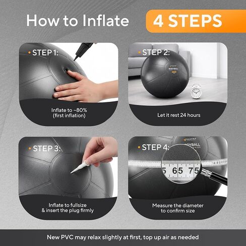 كرة تمرين مانترا سبورتس - كرة اليوجا للبيلاتس واللياقة البدنية - الولادة للحمل، والثبات، والتوازن، والعلاج لإعادة التأهيل البدني، والتمرين في صالة الألعاب الرياضية المنزلية وكرسي المكتب، وتتضمن مضخة سريعة in Kuwait