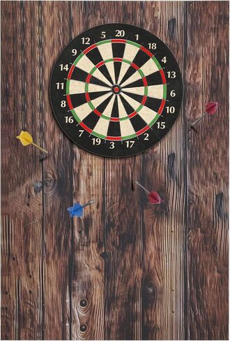 Dart Board Wall Protector Felt Wood Grain Foldable Dart Board Backing Tiles Dartboard Backboard Cork Backboard Alternative | Home & Basement & Garage Use Wall Protector with Adhesive Pads in Saudi Arabia