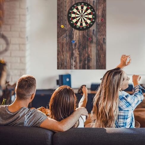 Dart Board Wall Protector Felt Wood Grain Foldable Dart Board Backing Tiles Dartboard Backboard Cork Backboard Alternative | Home & Basement & Garage Use Wall Protector with Adhesive Pads in Saudi Arabia