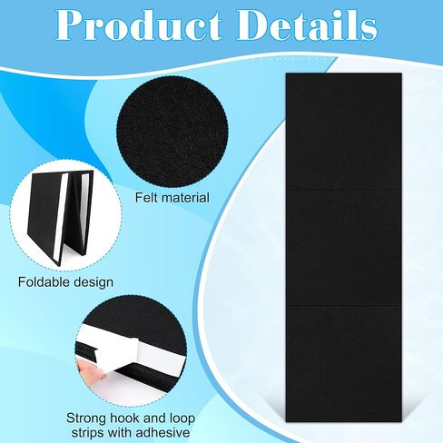 Black Dart Board Wall Protectors, 35.43" × 23.62" × 0.4’’ Foldable Dartboard Surround Backboard for Wall Protection with 1 Scoreboard & 10 Thumbtack Hooks & 12 Hook and Loop Strips in Saudi Arabia