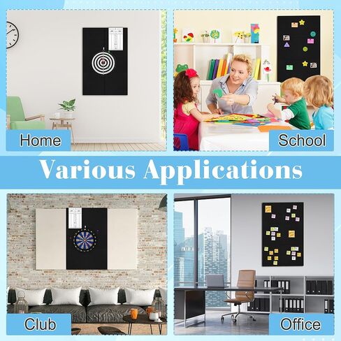 Black Dart Board Wall Protectors, 35.43" × 23.62" × 0.4’’ Foldable Dartboard Surround Backboard for Wall Protection with 1 Scoreboard & 10 Thumbtack Hooks & 12 Hook and Loop Strips in Saudi Arabia
