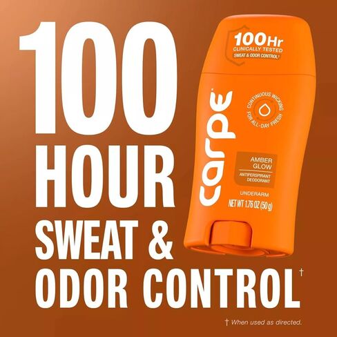 Carpe Women's 100hr Sweat & Odor Control Underarm Deodorant - Amber Glow - 1.76oz White in Kuwait