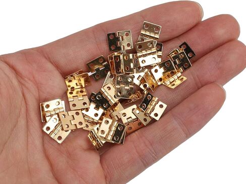 GLOGLOW Mini Butt Hinge Mini Butt Hinge, 200Pcs Vintage Look Solid Brass Hinges for Jewelry Box Dollhouse Small Cabinet Drawer Woodworking Projects Handmade in Saudi Arabia