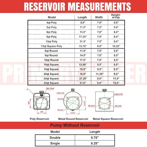 خزان استبدال هيدروليكي بولي سعة 4 لتر - خزان بولي وخزان الزيت الهيدروليكي لوحدات الطاقة والشاحنات القلابة والمقطورات والمركبات الترفيهية والقوارب in Kuwait