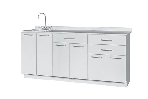 Exam Room Medical Grey Base Cabinet with Left Sink - 72-inch Width in Kuwait