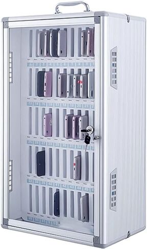 Aluminum Alloy 36 Slots Phone Storage Box, Wall Mounted Phone Cabinet with Handle & Eva Inner, Lockable Phone Organizer for Classroom, Factory, Office (Onecolor-60) in Saudi Arabia