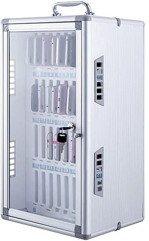 Aluminum Alloy 36 Slots Phone Storage Box, Wall Mounted Phone Cabinet with Handle & Eva Inner, Lockable Phone Organizer for Classroom, Factory, Office (Onecolor-60) in Saudi Arabia