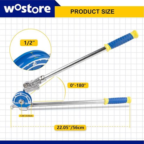 Wostore 1/2" Heavy Duty Tubing Bender Tube Bender Roller 180° HVAC Copper Tool for Copper Pipe, Aluminum Pipe, Iron Pipe, Stainless Steel Pipe in Kuwait