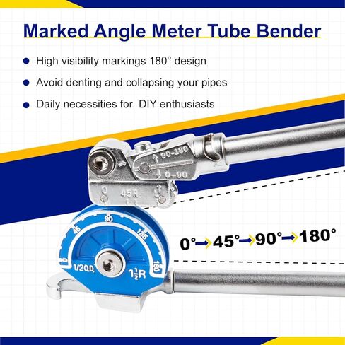 Wostore 1/2" Heavy Duty Tubing Bender Tube Bender Roller 180° HVAC Copper Tool for Copper Pipe, Aluminum Pipe, Iron Pipe, Stainless Steel Pipe in Kuwait