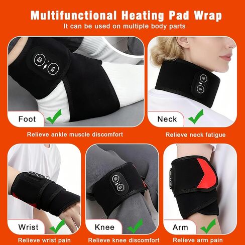 Red Light Therapy for Wrist, Carpal Tunnel Support Device with Heat Vibration, Wrist Massager with 36 LED 660nm/850nm, Cordless Heating Pad Wrap, 3000mAh Rechargeable for Hand Comfort Daily Relaxation in Saudi Arabia