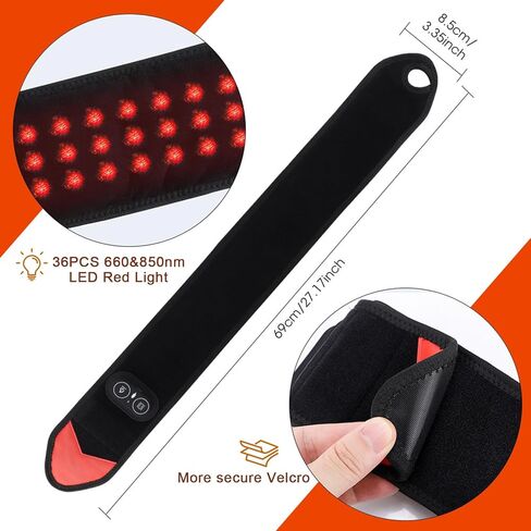 Red Light Therapy for Wrist, Carpal Tunnel Support Device with Heat Vibration, Wrist Massager with 36 LED 660nm/850nm, Cordless Heating Pad Wrap, 3000mAh Rechargeable for Hand Comfort Daily Relaxation in Saudi Arabia