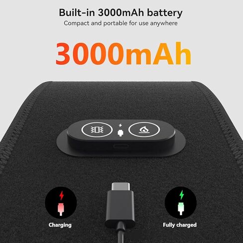 العلاج بالضوء الأحمر للمعصم، جهاز دعم نفق الرسغ مع اهتزاز حراري، مدلك المعصم مع 36 مصباح LED 660 نانومتر/850 نانومتر، لفافة وسادة تسخين لاسلكية، 3000 مللي أمبير قابلة لإعادة الشحن لراحة اليد والاسترخاء اليومي in Kuwait