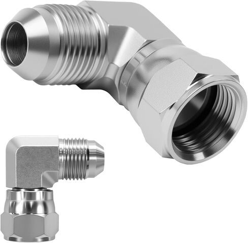 6500-08-08 تركيب هيدروليكي 1/2 بوصة JIC 37 درجة ذكر X 1/2 بوصة أنثى JIC 90 درجة محول الكوع، معايير SAE J514 موصل وصلات أنابيب الصلب الكربوني للأنظمة الهيدروليكية (عبوتان) in Kuwait