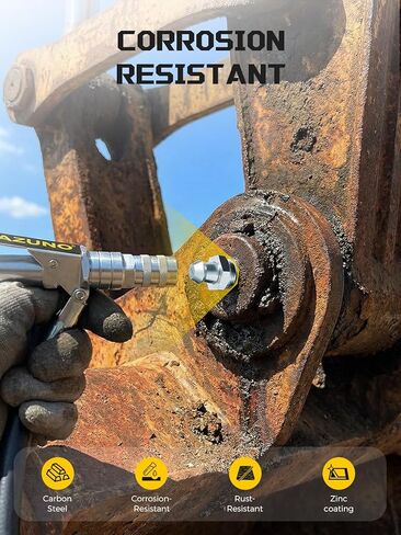 مجموعة تركيبات الشحوم AZUNO، 240 قطعة SAE وحلمات الشحوم المترية NPT 1/4 بوصة 1/8 بوصة M6 M10، تركيبات زيرك الشحوم المستقيمة 45 90 درجة مع أغطية لمسدس الشحوم in Kuwait