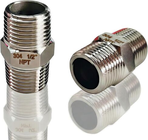 2 قطعة عرافة الفولاذ المقاوم للصدأ الحلمة 1/2 "NPT ذكر X 1/2" NPT ذكر وصلة أنابيب 1/2 بوصة الفولاذ المقاوم للصدأ الأنابيب الحلمات ذكر الأنابيب محول تركيبات الثقيلة الحلمات المتساوية موصلات in Kuwait