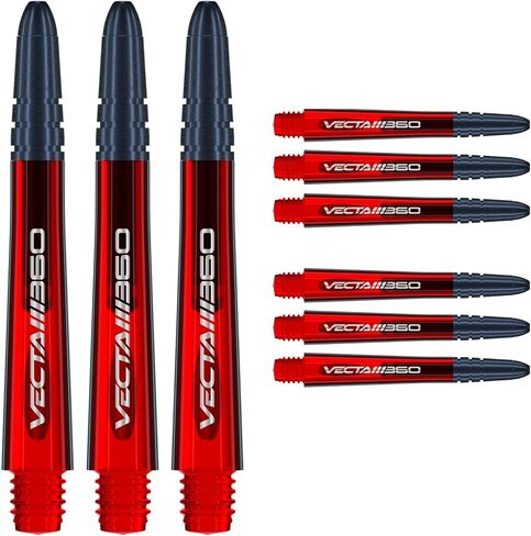 عمود رمي السهام من Winmau - سيقان سهام من البولي كربونات Vecta Blade360 - مجموعة واحدة في كل عبوة (3 أعمدة سهام في المجموع) - ملحقات سهام احترافية - أعمدة متوسطة الحجم Blade360 باللونين الأحمر والأسود in Saudi Arabia