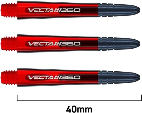 عمود رمي السهام من Winmau - سيقان سهام من البولي كربونات Vecta Blade360 - مجموعة واحدة في كل عبوة (3 أعمدة سهام في المجموع) - ملحقات سهام احترافية - أعمدة متوسطة الحجم Blade360 باللونين الأحمر والأسود in Saudi Arabia