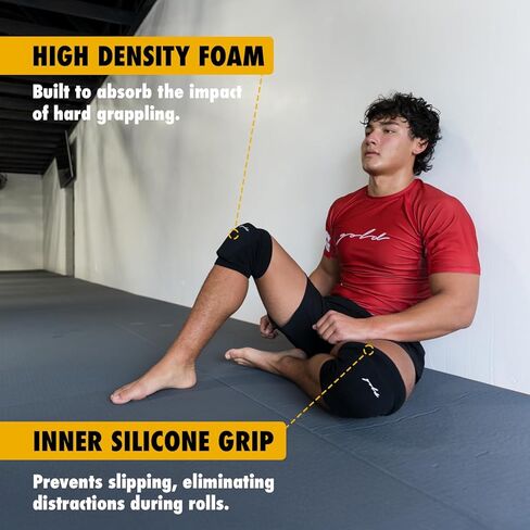 وسادات الركبة BJJ الذهبية للجوجيتسو والمصارعة والفنون القتالية المختلطة - مجموعة من قطعتين (متوسطة) in Kuwait