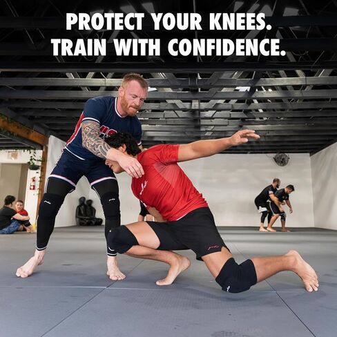 وسادات الركبة BJJ الذهبية للجوجيتسو والمصارعة والفنون القتالية المختلطة - مجموعة من قطعتين (متوسطة) in Kuwait