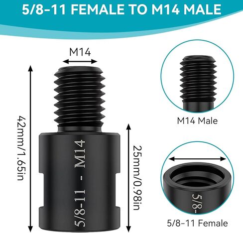 6 قطع محول خيط مطحنة الزوايا، M14-M10، M10-M14، M14-1/2"-20، 5/8"-11-M14، M14-5/8"-11، 5/8"-11-M10 تحويل ملحقات طاحونة الزوايا لتلميع عجلة الصنفرة، وسادة الدعم in Saudi Arabia