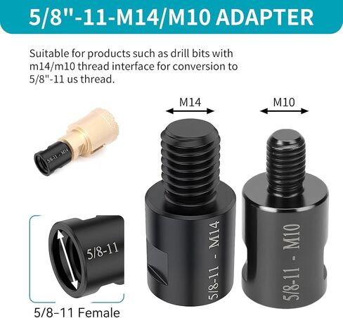 6 قطع محول خيط مطحنة الزوايا، M14-M10، M10-M14، M14-1/2"-20، 5/8"-11-M14، M14-5/8"-11، 5/8"-11-M10 تحويل ملحقات طاحونة الزوايا لتلميع عجلة الصنفرة، وسادة الدعم in Saudi Arabia