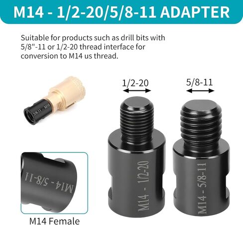 6 قطع محول خيط مطحنة الزوايا، M14-M10، M10-M14، M14-1/2"-20، 5/8"-11-M14، M14-5/8"-11، 5/8"-11-M10 تحويل ملحقات طاحونة الزوايا لتلميع عجلة الصنفرة، وسادة الدعم in Saudi Arabia