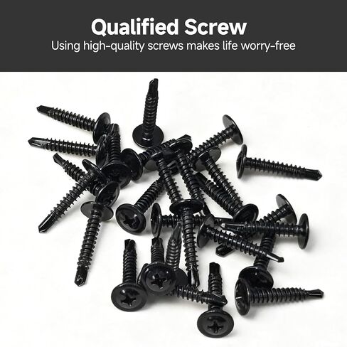 Mywish 145 Pieces #8 Self Tapping Screws Assortment Kit for Metal, Length 1/2"-1-1/2", 410 Stainless Steel Truss Head Self-Drilling Screws Black Oxided Quick Tapping Screw in Saudi Arabia