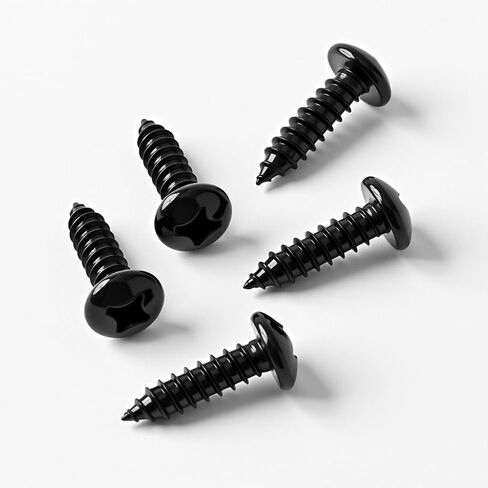 #4 x 1/4" (100 Pack) Pan Head Sheet Metal Screws Phillips Drive Self-Tapping Wood Screws, Black Oxide 304 Stainless Steel Screw (18-8), Corrosion Resistant Screws in Kuwait