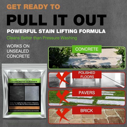 Concrete Oil Stain Remover (7.1 OZ) – Waterless Oil Stain Cleaner for Concrete – for Driveway, Garage, Basement, and Walkway Surfaces – Up to 20 sq. ft. in Kuwait