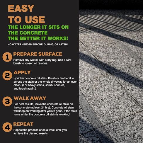 Concrete Oil Stain Remover (7.1 OZ) – Waterless Oil Stain Cleaner for Concrete – for Driveway, Garage, Basement, and Walkway Surfaces – Up to 20 sq. ft. in Kuwait