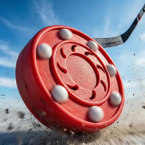 Street Roller Hockey Pucks - Outdoor Hockey Street Pucks with Rollers - Street，Roller and DEK Hockey-6 Packs + Single Pucks(Red - 1 Count) in Kuwait