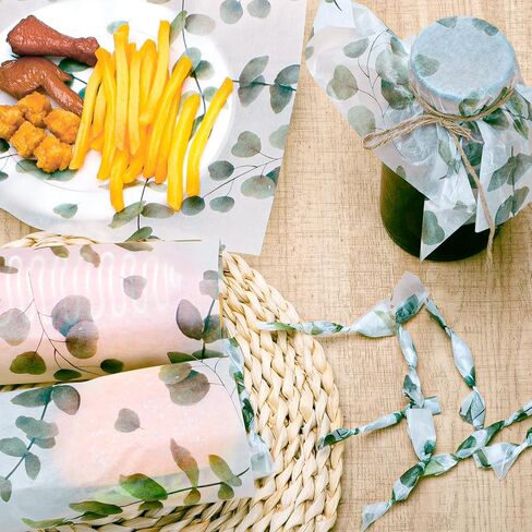 150Pcs Eucalyptus Deli Paper, 9.8 x 8.3inch Eucalyptus Proof Food Deli Paper Sandwich Wrap Paper Grease Resistant Paper Liners Greaseproof Food Wax Paper for Home Kitchen in Saudi Arabia