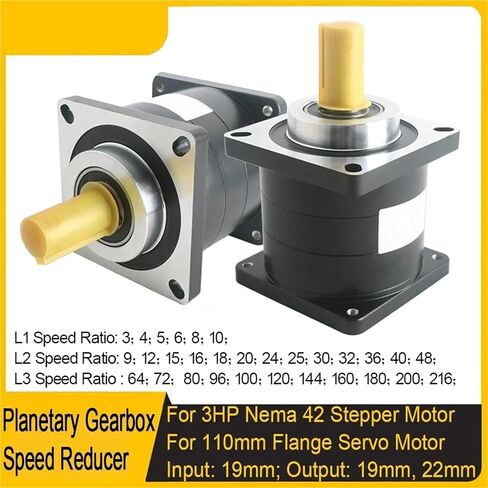 Nema 42 Motor Reducer Step-Down 110mm Servo Planetary Gearbox 19mm Input 19/22 Shaft for Stepper(Ratio 3 to 1,19In-19Out-Brushless) in Saudi Arabia
