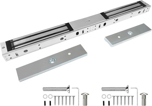 Double Door Electromagnetic Lock 280KG 600LBS Holding Force 5-Wire with Signal Feedback Double Door Magnetic Lock 12V DC Fail Safe NC Mode for Access Control System in Kuwait