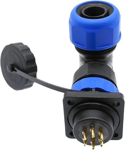 SP20 Corrugated Pipe Connector 2/3/4/5/6/7/9/10/12/14Pin Flange Socket Angle Connectors 90 Degree 1Pcs(6 pin) in Kuwait