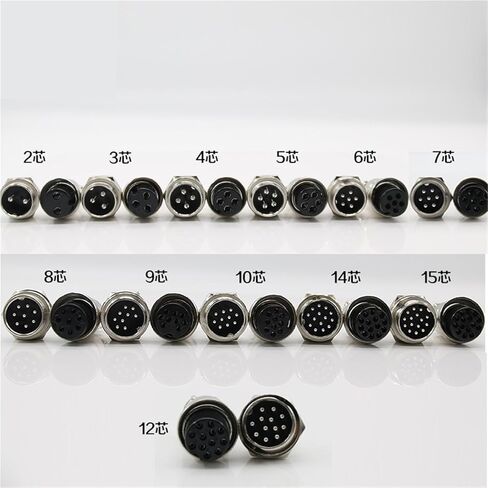 Air Outlet Connector Copper Plating Silver GX20 2.3.4.5.6.7.8.9.10.12.14.15core 1Pcs(2 pin) in Saudi Arabia