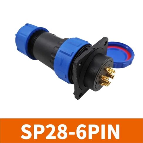 SP28 موصل مستقيم شفة المقبس 2 دبوس أحجام 3-26 دبابيس الخيارات المتاحة 1 قطعة (6PIN) in Kuwait