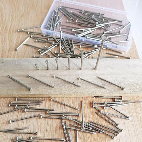 أظافر لتعليق الصور، مجموعة متنوعة من 350 قطعة من الأظافر النهائية، 5 أحجام صغيرة من الأظافر لتعليق الصور 20 مم - 50 مم، أظافر فولاذية مع صندوق تخزين، مجموعة تعليق على الحائط للمشروعات الفنية والخشبية in Kuwait