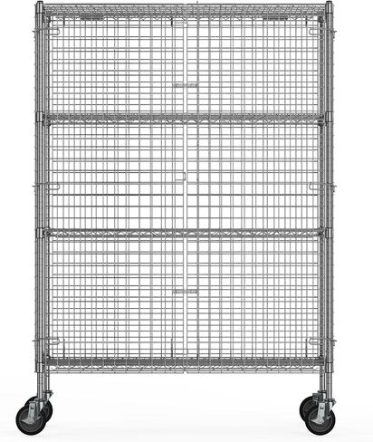 Chrome Mobile Security Wire Cage Kit/Heavy Duty Utility Commercial Grade Metal Storage NSF Unit 24" x 36" x 70" in Saudi Arabia
