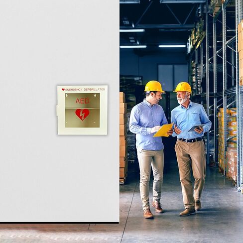 Levida AED Cabinet Wall Mount - Steel AED Defibrillator Storage Case with Clear Window Fits Univeral AEDs - First Aid Defibrillator Cabinet for Schools, Offices, Public Places (14.1 x 7" x 13.75") in Kuwait