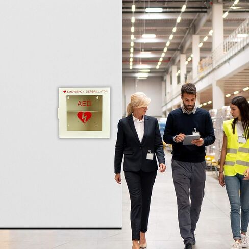 Levida AED Cabinet Wall Mount - Steel AED Defibrillator Storage Case with Clear Window Fits Univeral AEDs - First Aid Defibrillator Cabinet for Schools, Offices, Public Places (14.1 x 7" x 13.75") in Kuwait